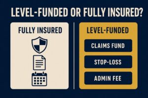 Level-funded or fully insured? Comparison of fully insured coverage and a level-funded plan of claims fund, stop-loss and admin fee for small Texas employers