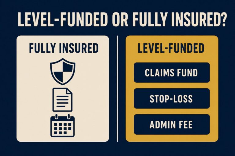 Level-funded or fully insured? Comparison of fully insured coverage and a level-funded plan of claims fund, stop-loss and admin fee for small Texas employers